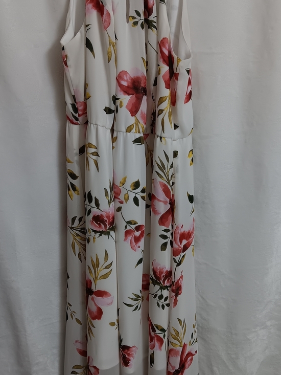 Torrid Curve Dresses & Skirts - White Maxi Dress with Pink Floral Print